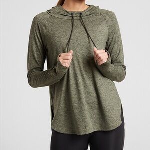 Athleta Uptempo Hoodie Peat/Shadow Olive Size M - Soft Preformance Pullover